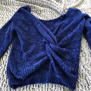 Blue knit sweater